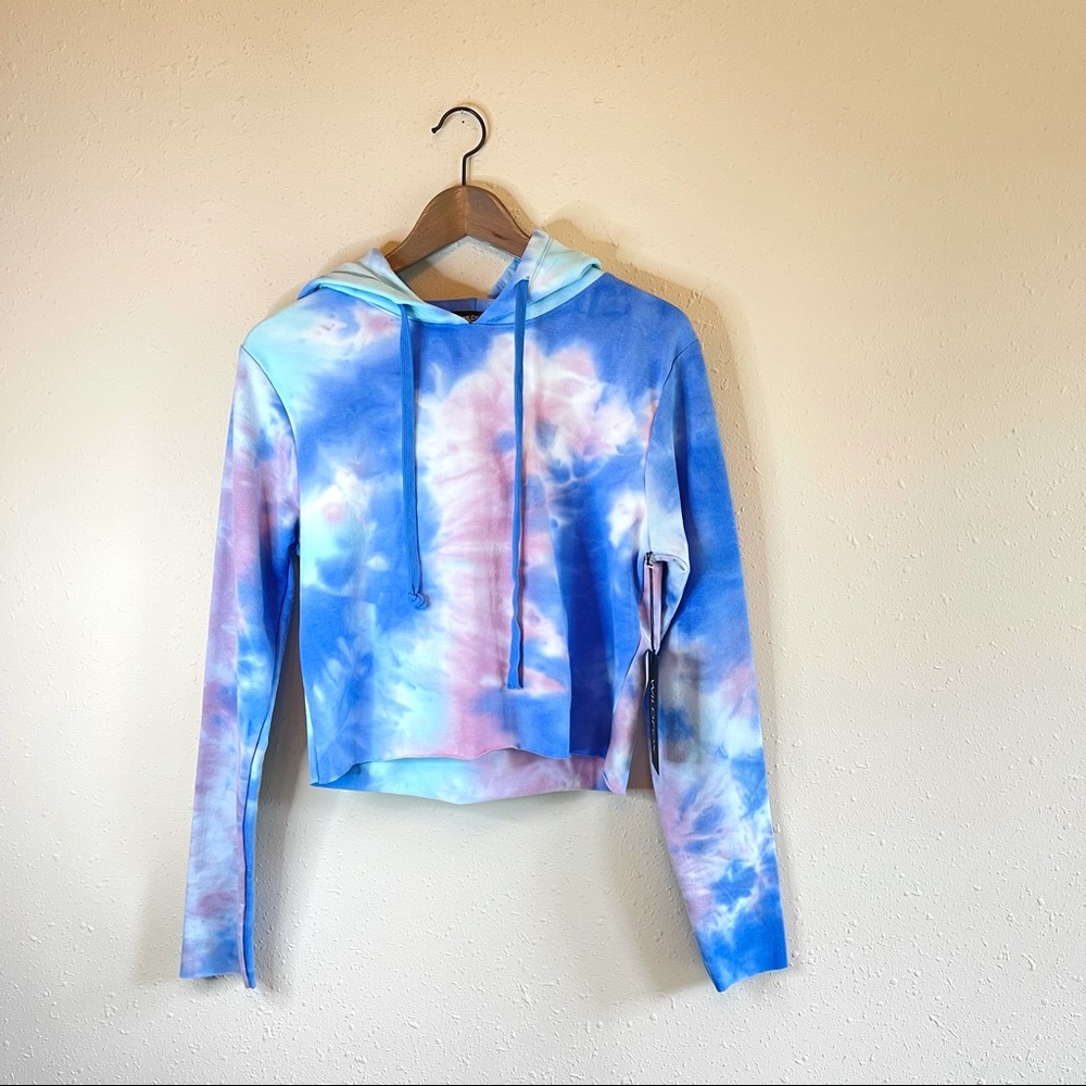 Wildfox Painted Sky Ivy Cropped Multicolored Women’s Hoodie Size Medium NWT